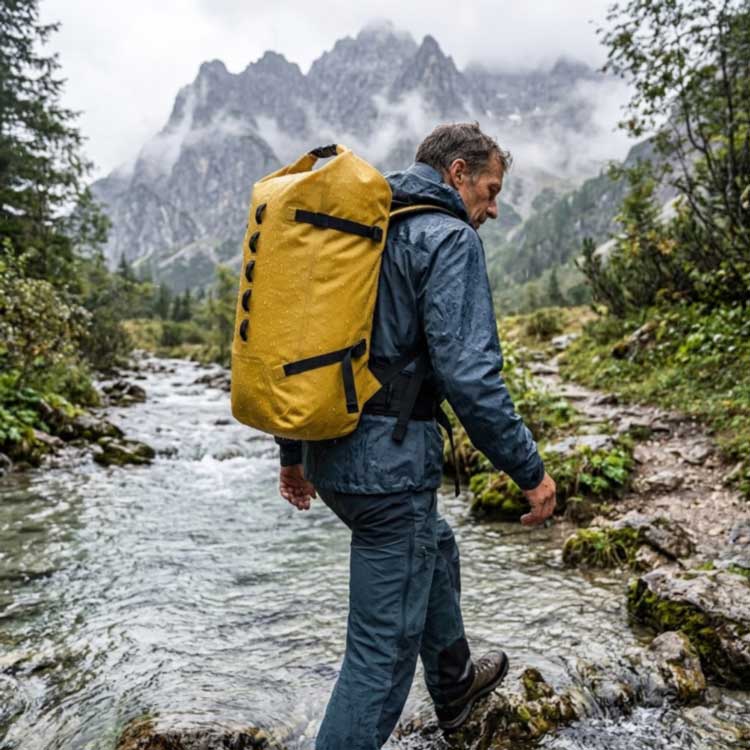Backpack uiscedhíonach le haghaidh Hiking: Príomhghnéithe d'Eachtraí Lasmuigh