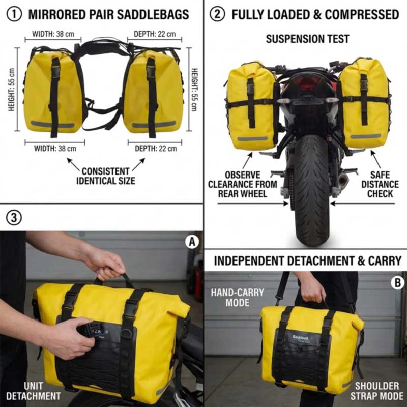 Monaróir Saddlebag Gluaisrothar le haghaidh Brandaí Gluaisrothar Eachtraíochta
