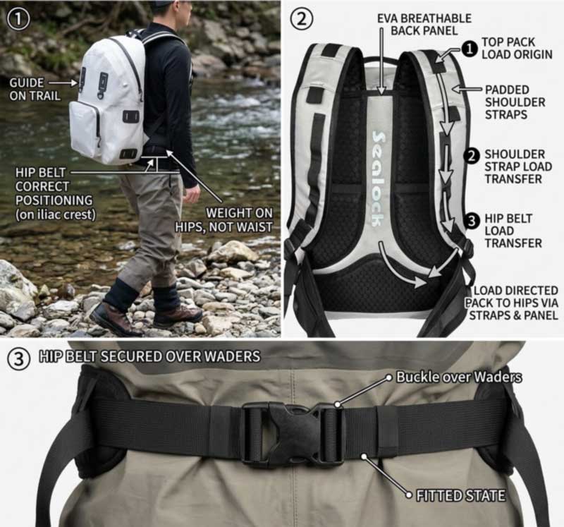 Backpacks Iascaireachta Uiscedhíonach do Shlatiascairí Gairmiúla