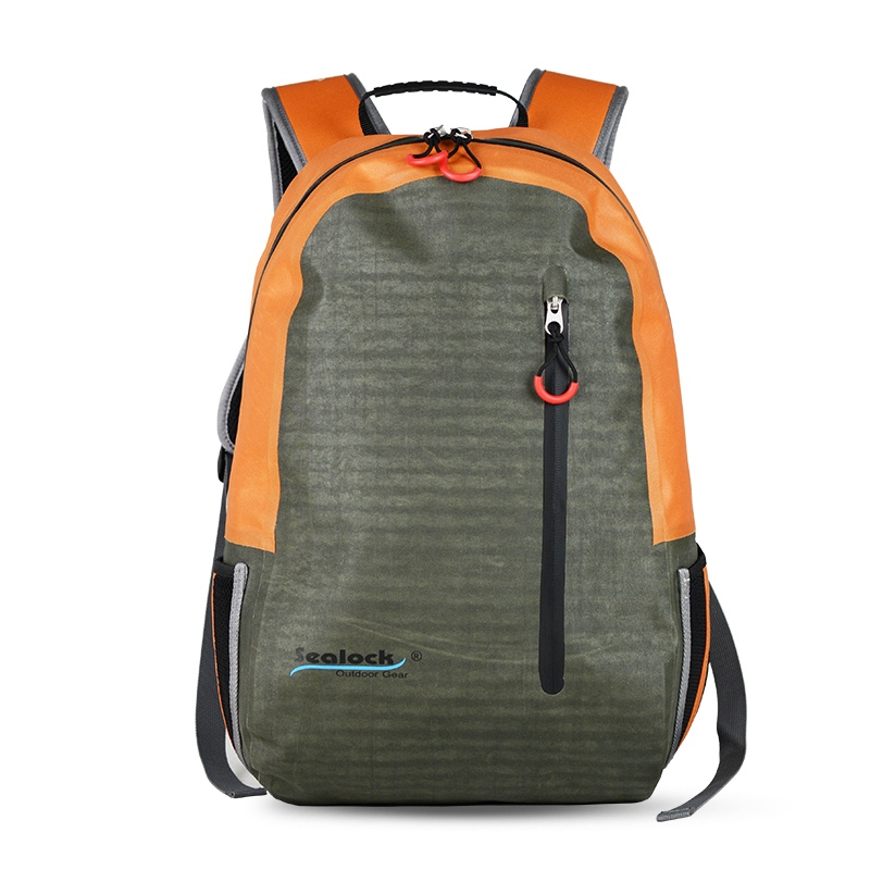 Backpack Uirbeach TPU uiscedhíonach 22L le zipper uiscedhíonach