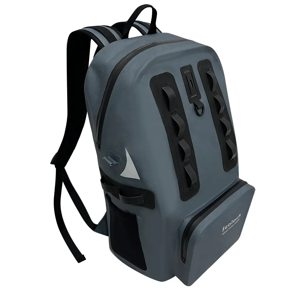 Backpack Comaitéara Uiscedhíonach 25L le póca uiscedhíonach tosaigh
