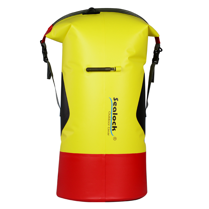 Backpack Tirim uiscedhíonach le Zipper Aerdhíonach agus Comhla Aeir le haghaidh Cadhcáil